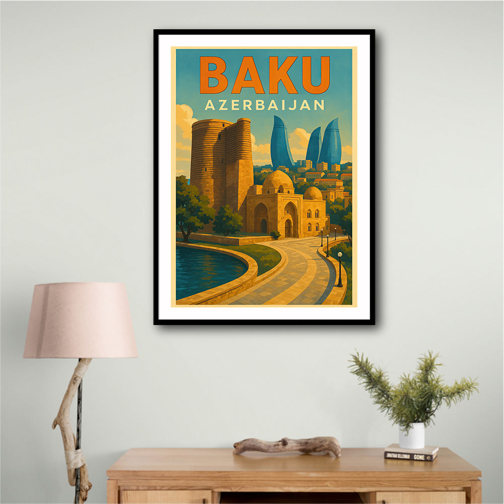 Baku Travel Poster 1 Wall Art
